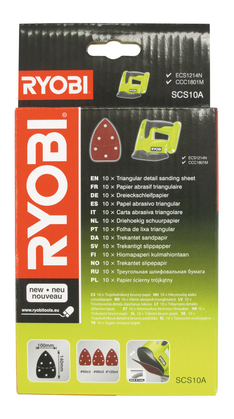 Лист для дельташлифмашины Ryobi SCS10A Corner Sand Sheet x10 EMEA мозаика ametis supreme platinum sm01 corner непол левый 29 8x59 8