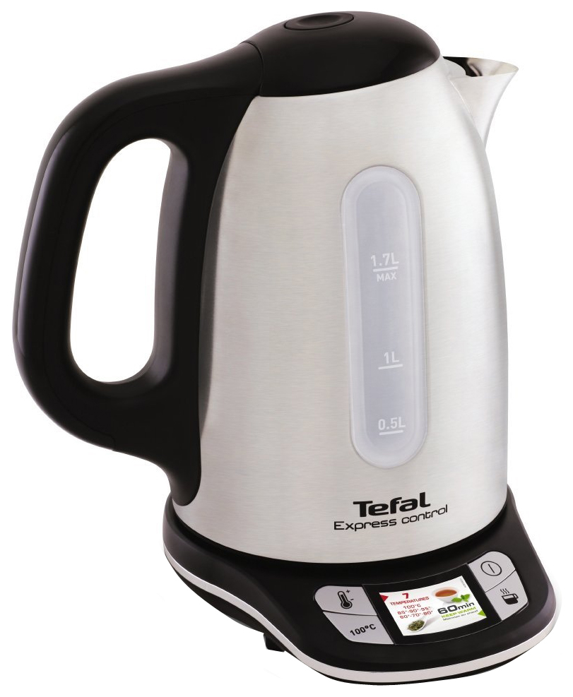 фото Чайник электрический tefal ki240d30 silver/black