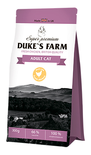 

Сухой корм для кошек DUKE'S FARM, курица, 0,3кг, курица 0,3 кг
