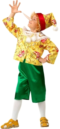 Карнавальный костюм JEANEES Буратино, цв. желтый; зеленый р.110 карнавальный язык длинный