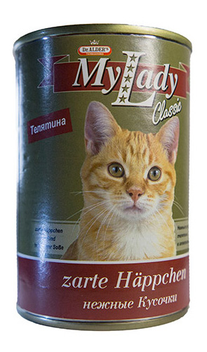 Консервы для кошек Dr. Alder's My Lady Classic, с телятиной в соусе, 415г