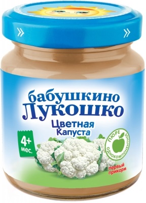 фото Пюре овощное бабушкино лукошко цветная капуста с 4 месяцев 100 г, 1 шт.