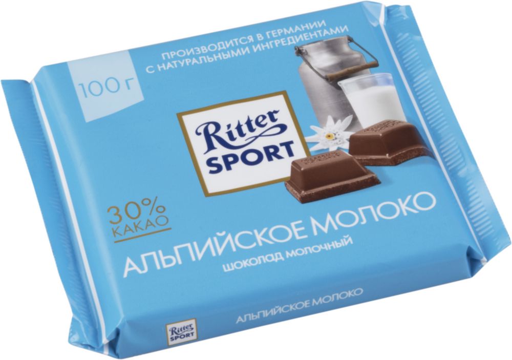 фото Шоколад молочный ritter sport альпийское молоко 100 г