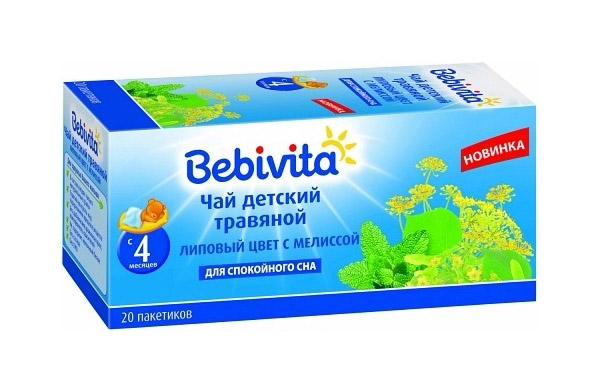 

Чай Bebivita Липовый цвет с мелиссой с 4 мес 20 пак, Липовый цвет с мелиссой