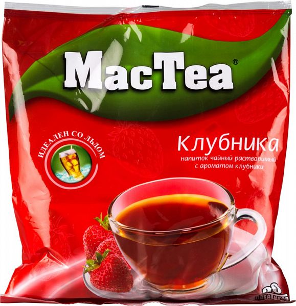 фото Напиток чайный растворимый mactea клубника 16 г 20 штук