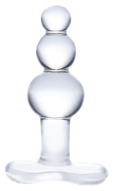 фото Прозрачная анальная пробка-елочка с 3 шариками butt plug with tapere base 11 см glas