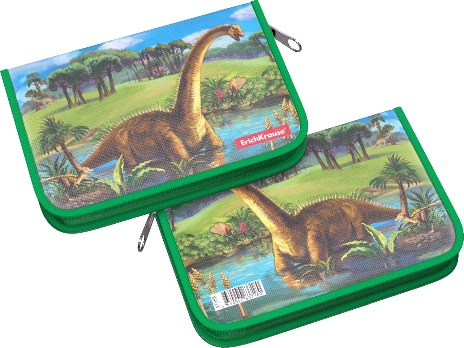 фото Пластиковый пенал-книжка без наполнения erichkrause® 135x205x30мм dinosaurs