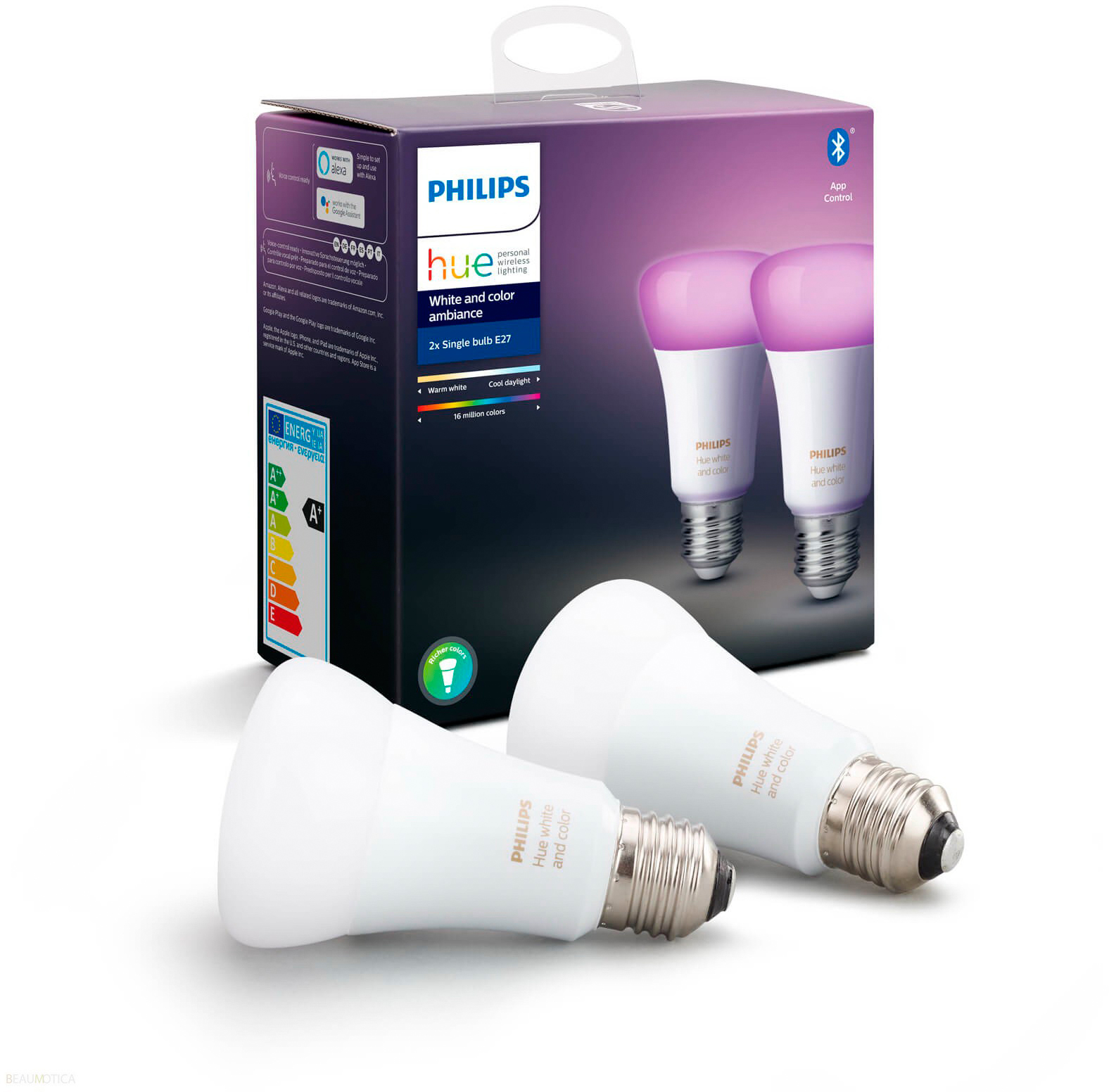 фото Светодиодные лампы philips hue white and color ambiance bluetooth e27 2 шт