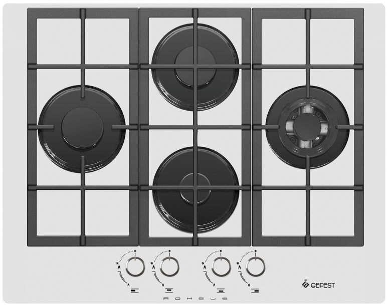 Встраиваемая варочная панель газовая GEFEST ПВГ 2231-01 Р12 белый варочная панель газовая gefest пвг 2232 01 к12 белый
