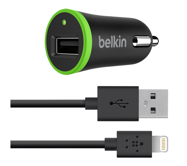 фото Автомобильное зарядное устройство + кабель belkin usb 2.4a f8j121bt04-blk