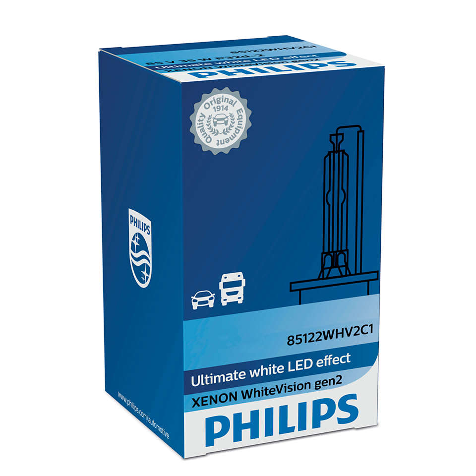 Philips Ксеноновая Автолампа D3S 35W +120% Xenon WhiteVision 1шт 42403WHV2C1