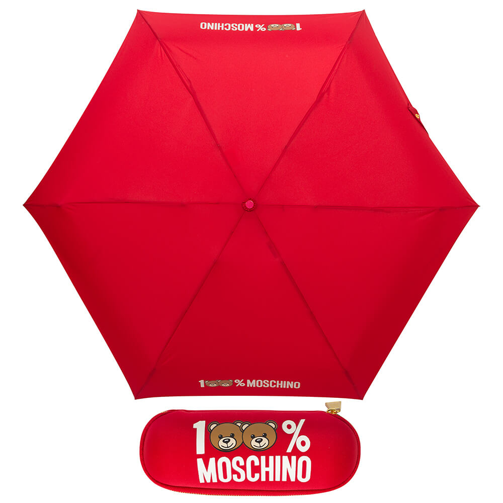 Зонт складной женский механический MOSCHINO 8071-superminiIC красный