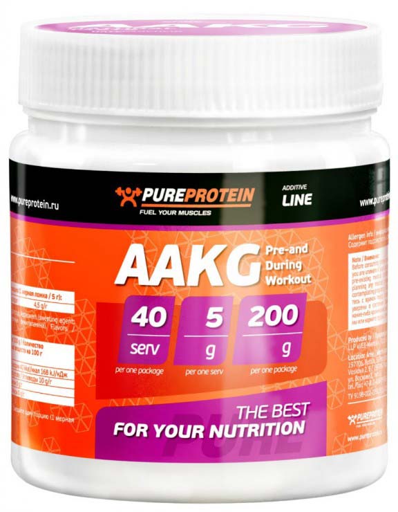 

AAKG PureProtein, 200 г, апельсин, AAKG