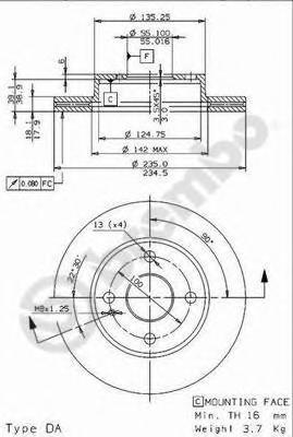 фото Тормозной диск brembo 09586914