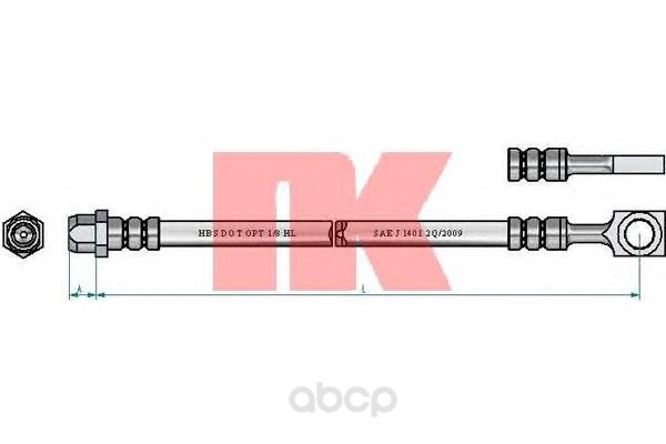 фото Шланг тормозной системы nk 854024 передний