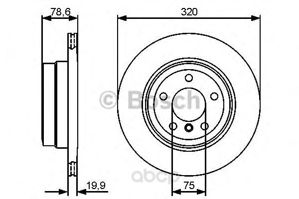 фото Тормозной диск bosch задний для bmw x5 e70 3.0, x6 e71 3.0 0986479442