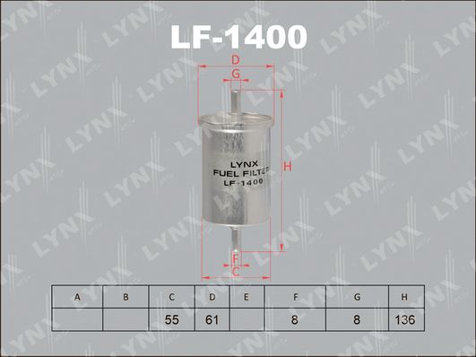 фото Фильтр топливный lynxauto lf-1400