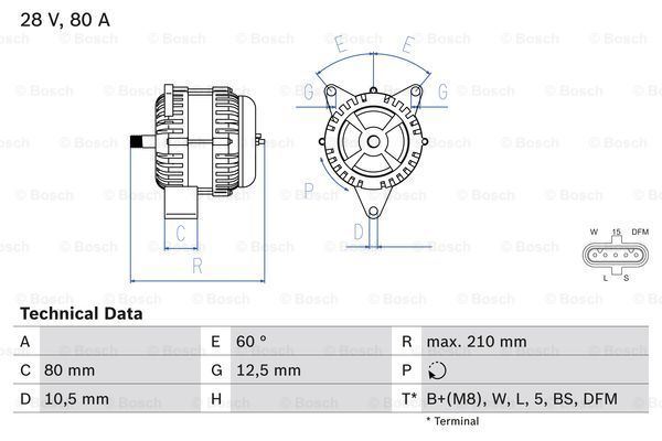 

Генератор BOSCH 0 986 046 560