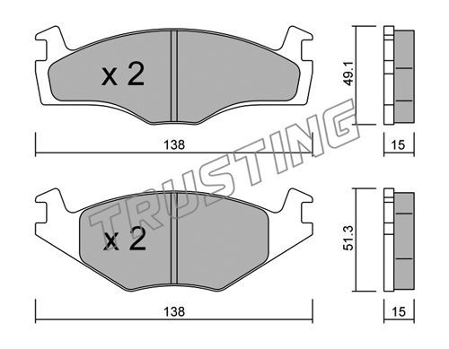 фото Комплект тормозных дисковых колодок trusting 047.0