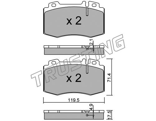 фото Комплект тормозных дисковых колодок trusting 579.5
