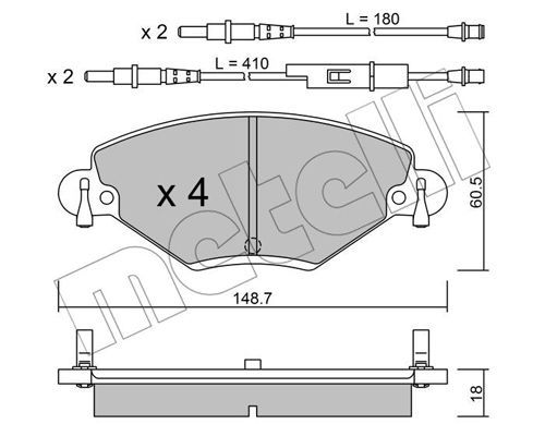 

Тормозные колодки METELLI дисковые 2203310