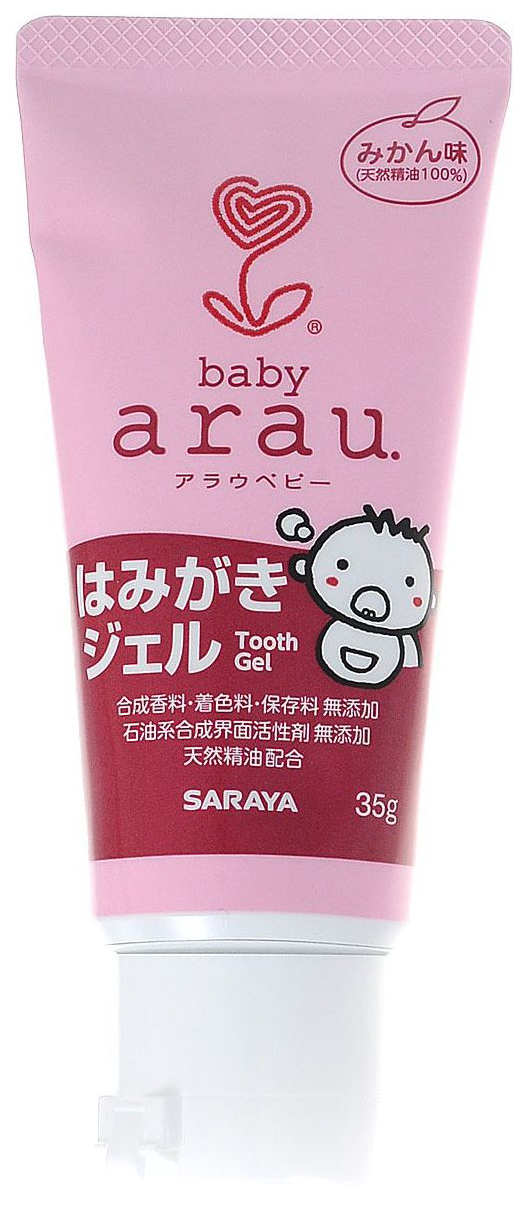 Зубная паста-гель для малышей SARAYA ARAU BABY мандарин, 35 гр arau baby foaming full body soap refill 400ml гель для купания малышей 400мл картридж