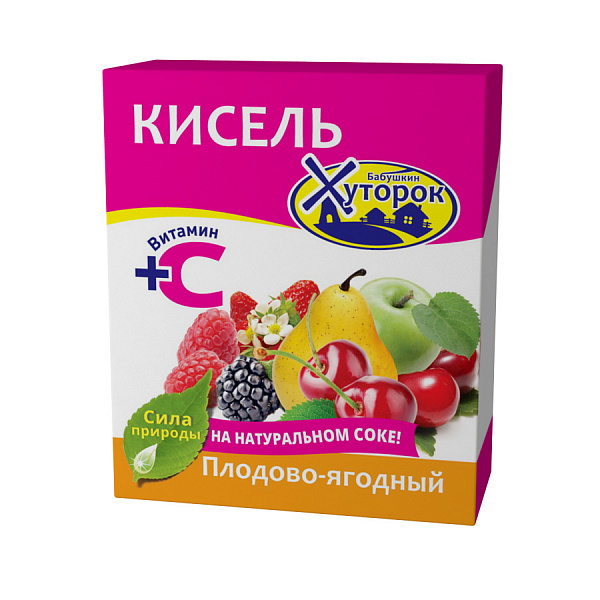 Кисель Бабушкин Хуторок плодово-ягодный концентрат сухой с витамином С 180 г