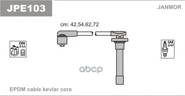 Комплект проводов зажигания JANMOR JPE103