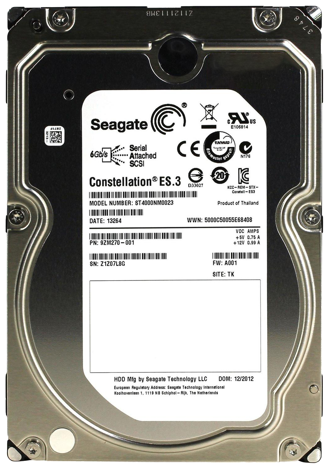 фото Внутренний жесткий диск seagate constellation es.3 4tb (st4000nm0023)