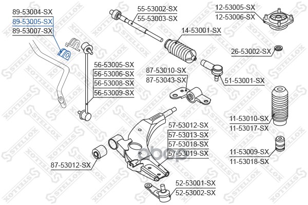 

втулка стабилизатора Stellox 8953005SX