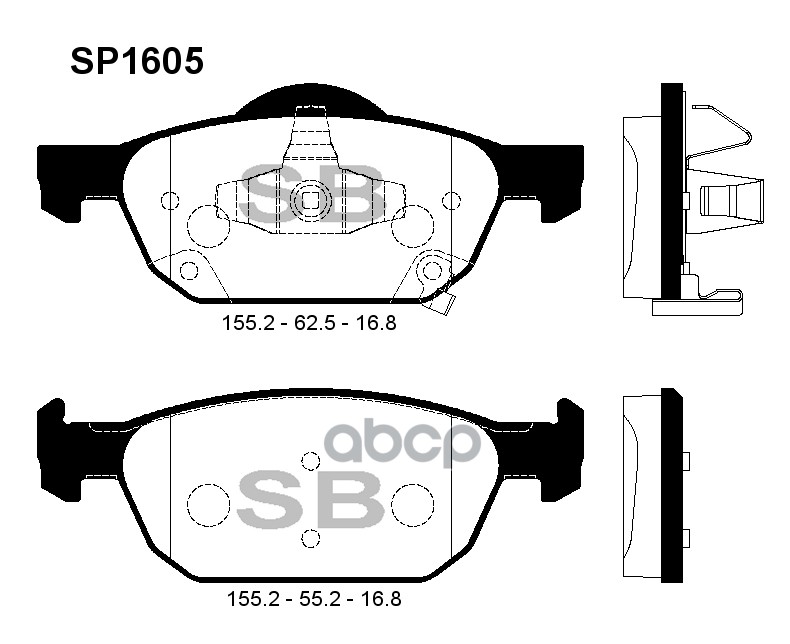 фото Комплект тормозных колодок sangsin brake sp1605