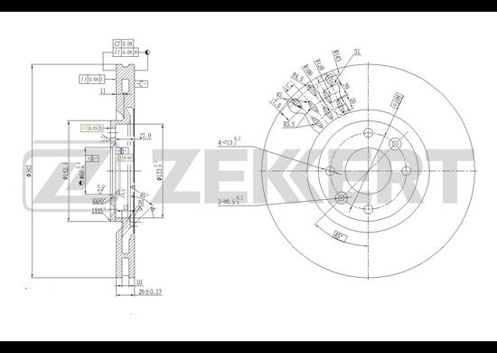 фото Тормозной диск zekkert bs-5636