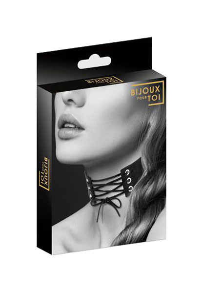 фото Ошейник bijoux indiscrets choker lacet noir со шнуровкой