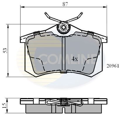 

Комплект тормозных колодок, дисковый тормоз COMLINE CBP0108