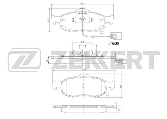 

Тормозные колодки ZEKKERT дисковые BS-1620