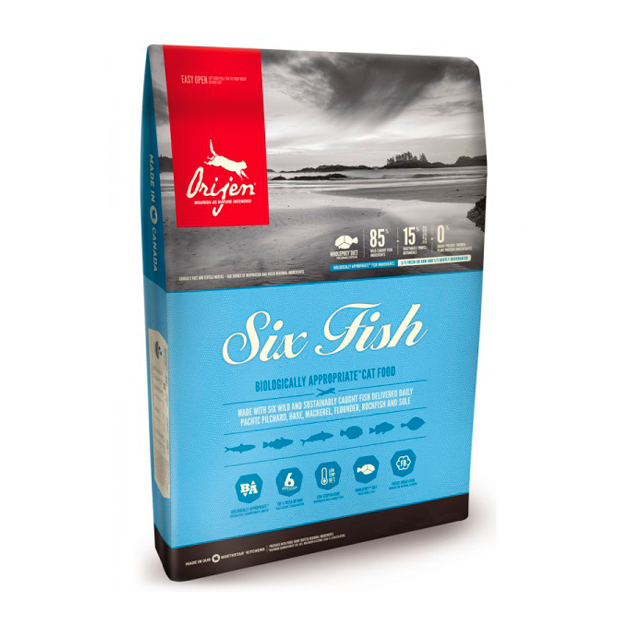 

Сухой корм для кошек Orijen Six Fish, 6 видов рыбы, 1,8кг, Six Fish