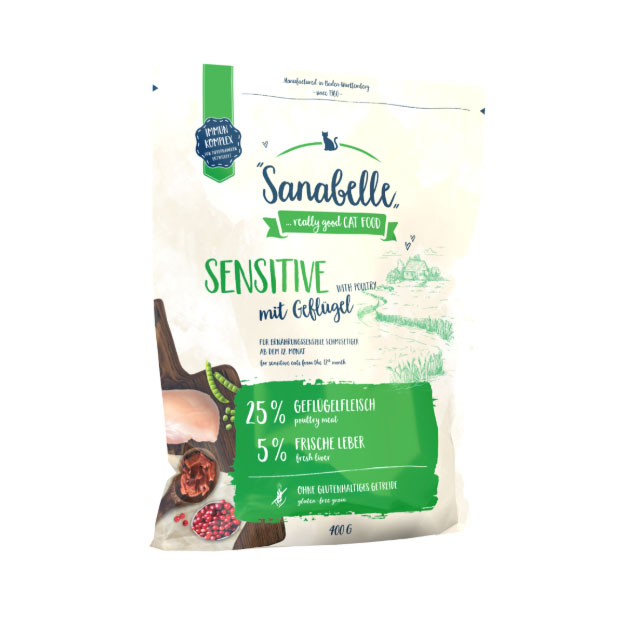 Сухой корм для кошек Sanabelle Sensitive, домашняя птица, 0,4кг