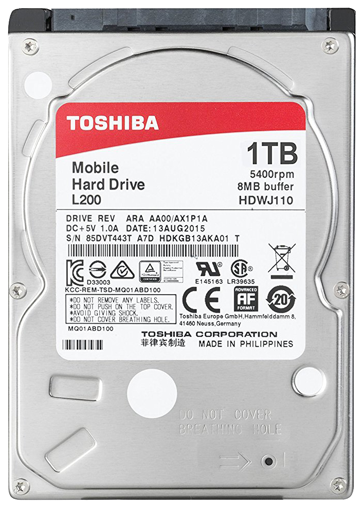 

Жесткий диск Toshiba L200 1ТБ (HDWJ110UZSVA), L200
