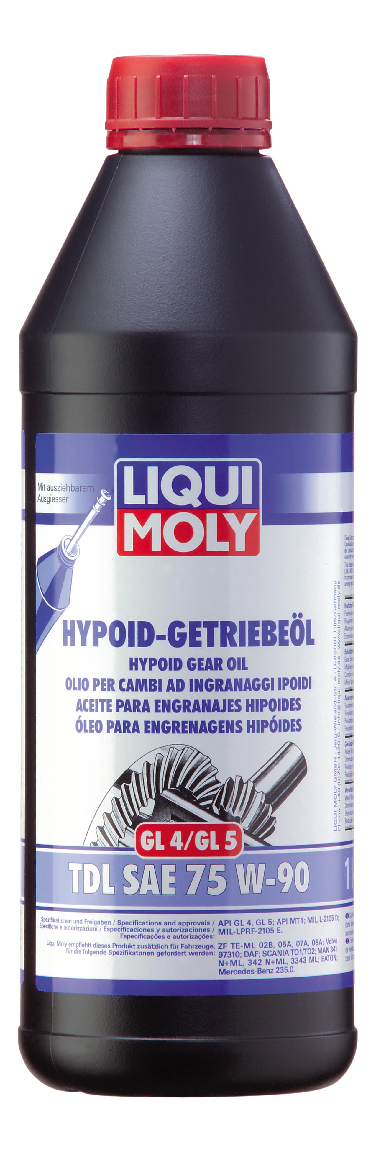 фото Трансмиссионное масло liqui moly hypoid-getriebeoil tdl sae 75w-90 (1л)