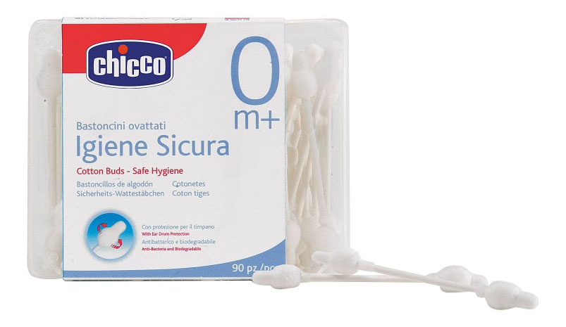 

Ватные палочки детские Ватные Палочки Chicco (С Ограничителем) 90 Шт,, 90 шт
