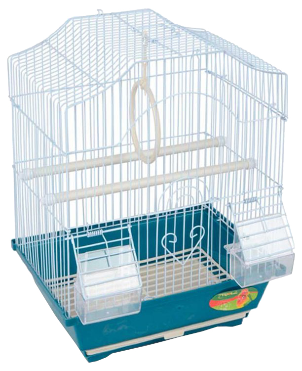 

Клетка для птиц Triol 30x23x39 50691010, 2112Z 30х23х39 см Бирюзовая 2 кормушки