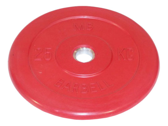 Диск для штанги MB Barbell Стандарт 25 кг, 31 мм красный