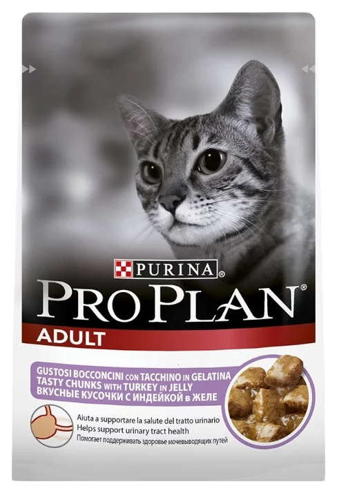 Влажный корм для кошек PRO PLAN Nutri Savour Adult, индейка в желе, 85г