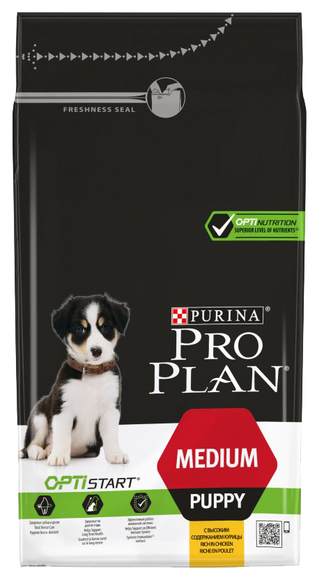 фото Сухой корм для щенков pro plan optistart medium puppy, для средних пород, курица, 1,5кг