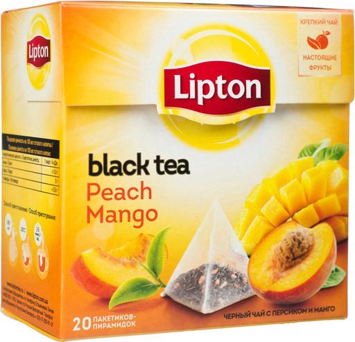 фото Чай черный lipton peach mango 20 пакетиков