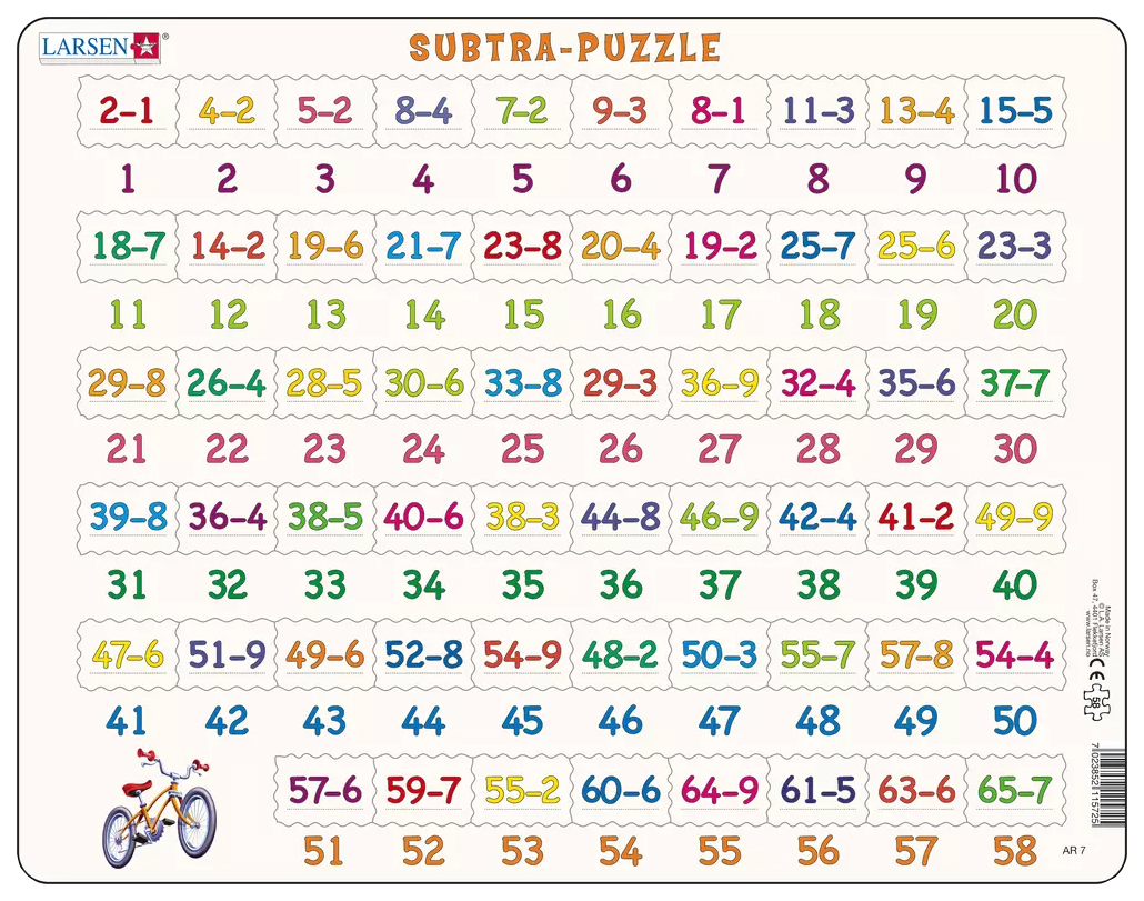 

Пазл Larsen 58 деталей, Вычитание