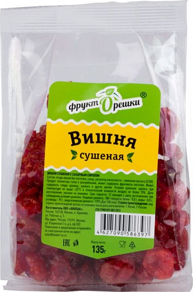 

Вишня ФруктОрешки сушеная 135 г