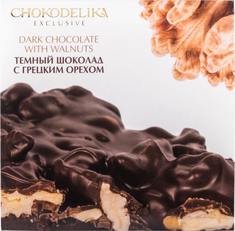 

Шоколад темный Chokodelika exclusive с грецким орехом 160 г