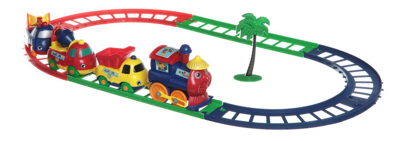 

Железная дорога с паровозом и вагонами Play Train Gratwest Б13156, Железная дорога с паровозом и вагонами play train Б13156