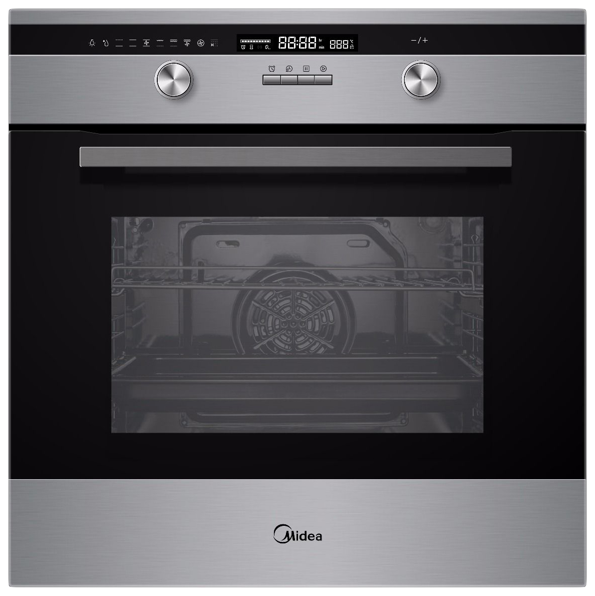 фото Встраиваемый электрический духовой шкаф midea mo781e4spx silver/black